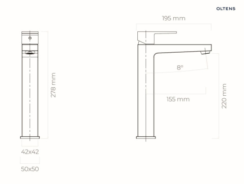 Gota bateria umywalkowa stojąca wysoka złoty połysk