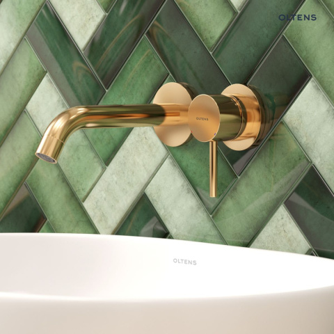 Molle bateria umywalkowa podtynkowa kompletna złoty połysk