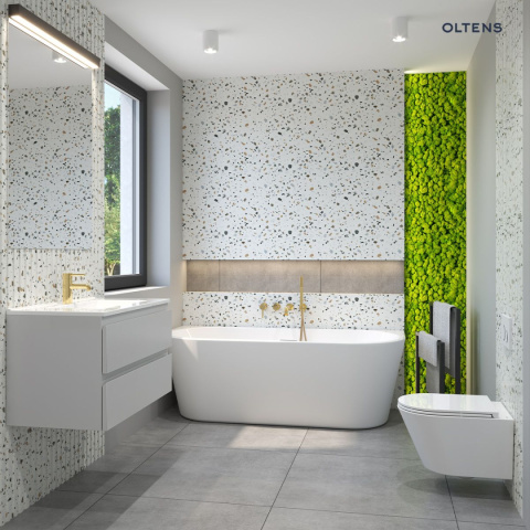 Molle bateria umywalkowa stojąca złoty połysk