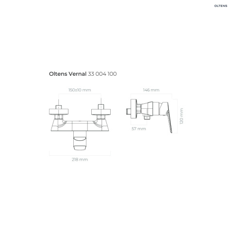Vernal bateria prysznicowa ścienna chrom