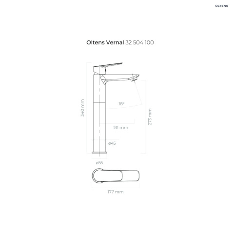 Vernal bateria umywalkowa stojąca wysoka chrom