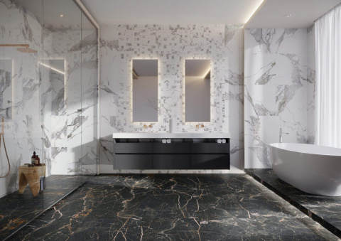 CERRAD CALCATTA WHITE POLISHED MOZAIKA 30 x 30