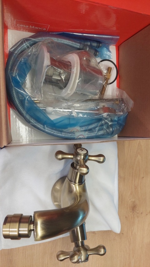 KUCHINOX- BATERIA BIDETOWA RETRO MOSIĄDZ ANTYCZNY Z KORKIEM