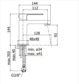 Paffoni Effe bateria umywalkowa, bez korka EF071CR