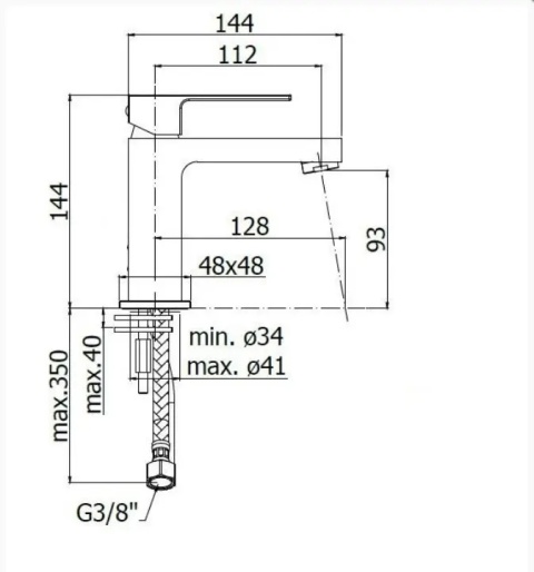 Paffoni Effe bateria umywalkowa, bez korka EF071CR