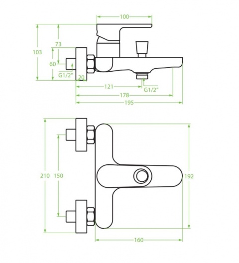 Laveo Lomo Bateria wannowa natynkowa chrom BAL010D